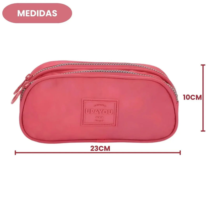 Estojo Duplo para Escola/Faculdade Salmão Material Escolar - Luxcel Megalomania