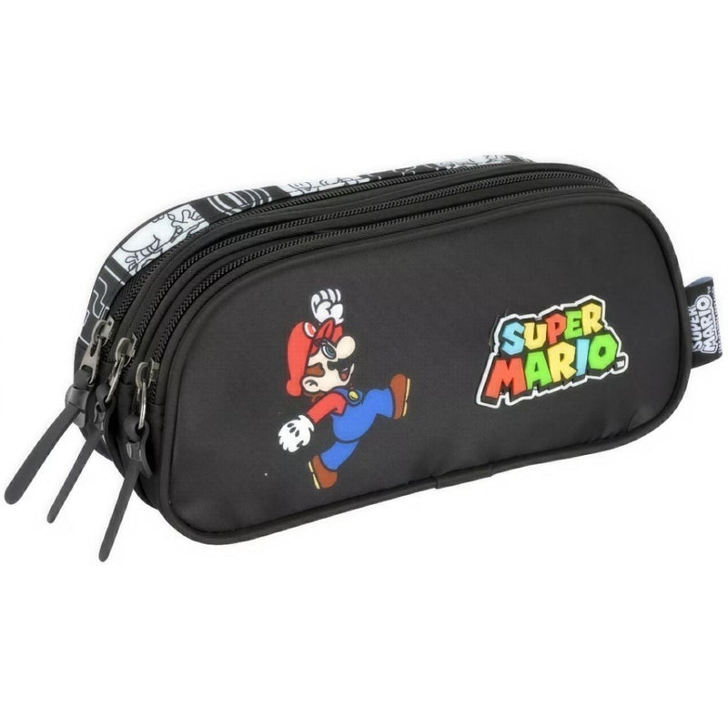 Estojo Triplo Escolar Super Mario Juvenil 100 Pens Espaçoso Volta às Aulas Nintendo Estudo Game Ponto Criativo