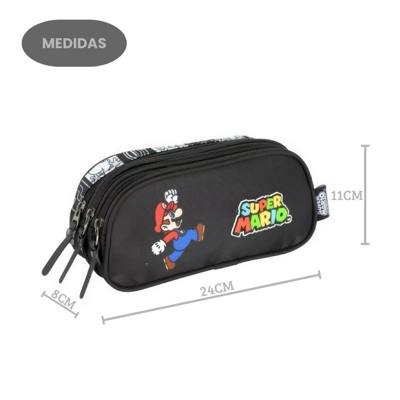 Estojo Triplo Escolar Super Mario Juvenil 100 Pens Espaçoso Volta às Aulas Nintendo Estudo Game Ponto Criativo