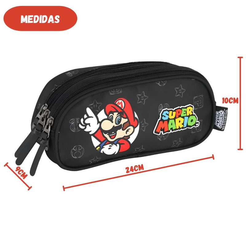 Estojo Triplo Escolar Super Mario Infantil 90 Pens Espaçoso Volta às Aulas Nintendo Estudo Moderno