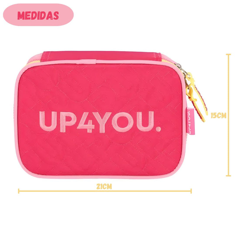 Estojo Box Escolar Up4You 100 Pens Juvenil Menina Espaçoso 36 Elásticos Moderno Organizador Grande