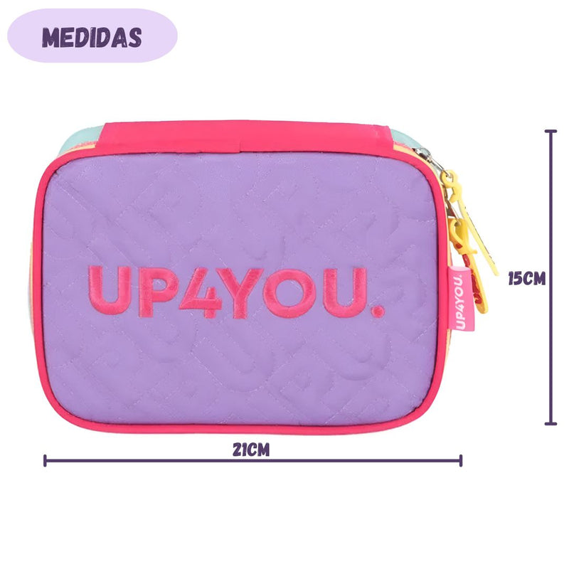 Estojo Box Escolar Up4You 100 Pens Juvenil Menina Espaçoso 36 Elásticos Moderno Organizador Grande