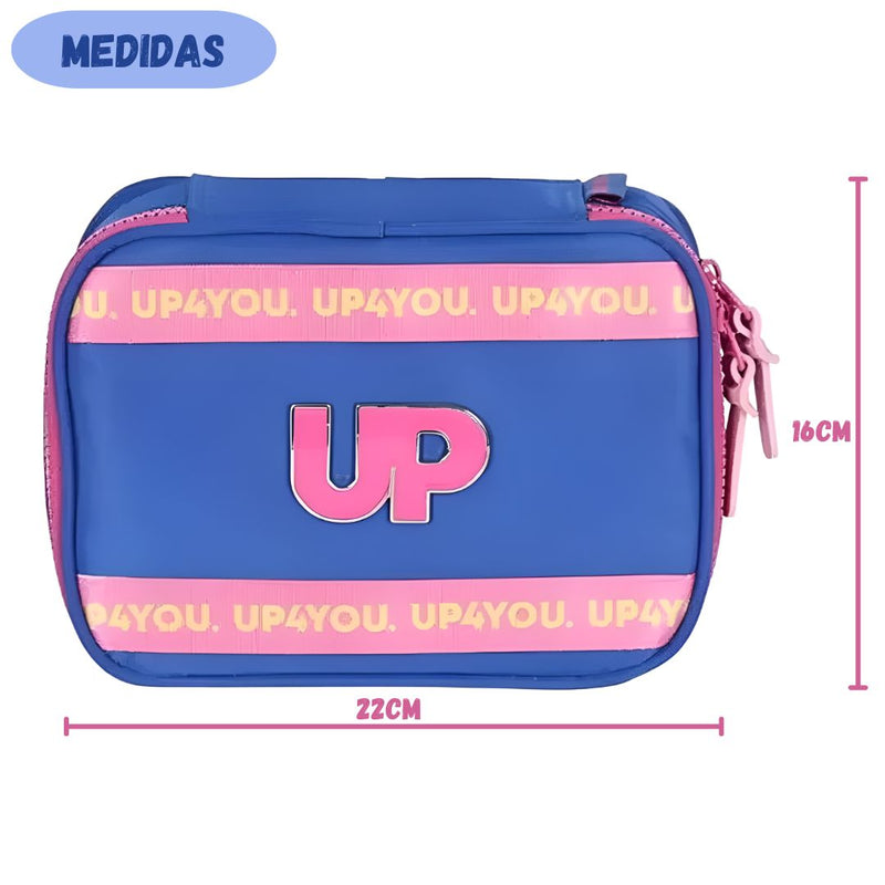Estojo Box Escolar Up4You Menina 100 Pens Organizador 36 Elásticos Espaçoso Juvenil Grande Estudo