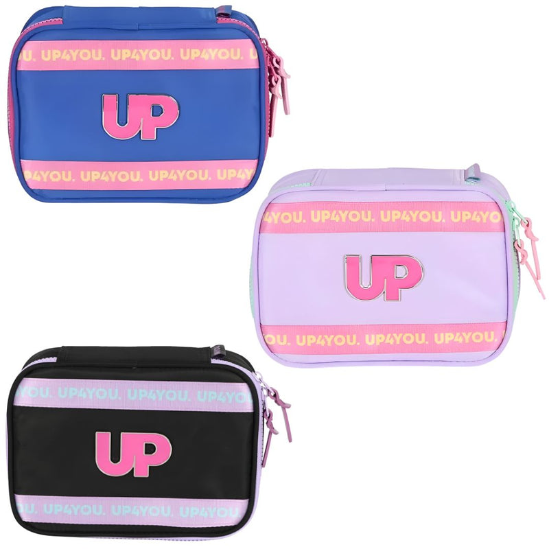 Estojo Box Escolar Up4You Menina 100 Pens Organizador 36 Elásticos Espaçoso Juvenil Grande Estudo
