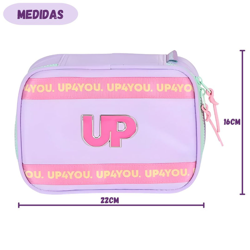 Estojo Box Escolar Up4You Menina 100 Pens Organizador 36 Elásticos Espaçoso Juvenil Grande Estudo
