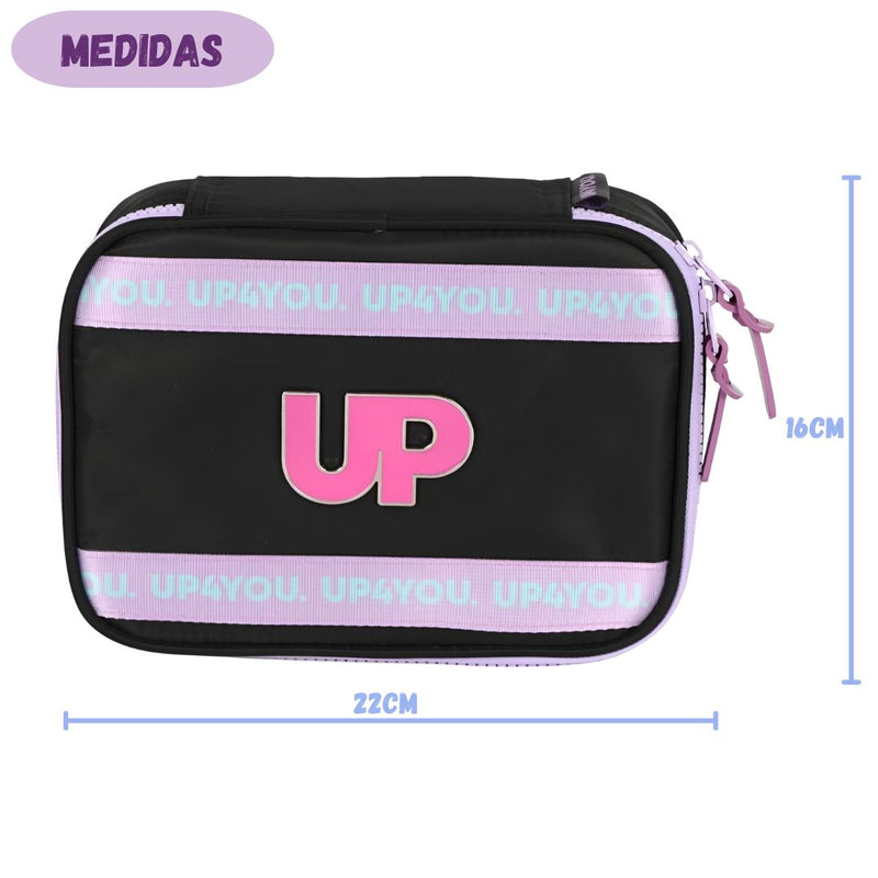 Estojo Box Escolar Up4You Menina 100 Pens Organizador 36 Elásticos Espaçoso Juvenil Grande Estudo