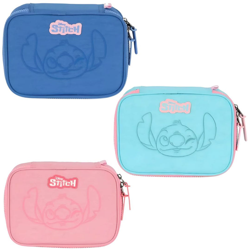 Estojo Box Stitch Disney Escolar Juvenil 100 Pens 36 Elástico Volta as Aulas Organizador