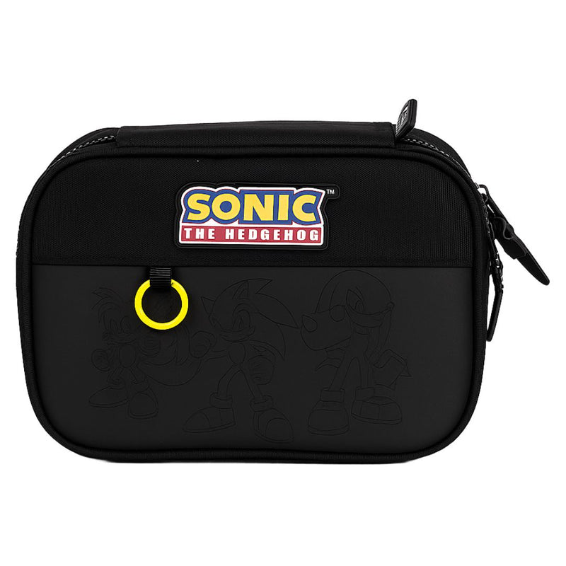 Estojo Box Sonic Escolar Juvenil Meninos 36 Elásticos 100 Pens Game Nintendo Volta as Aulas Estudo