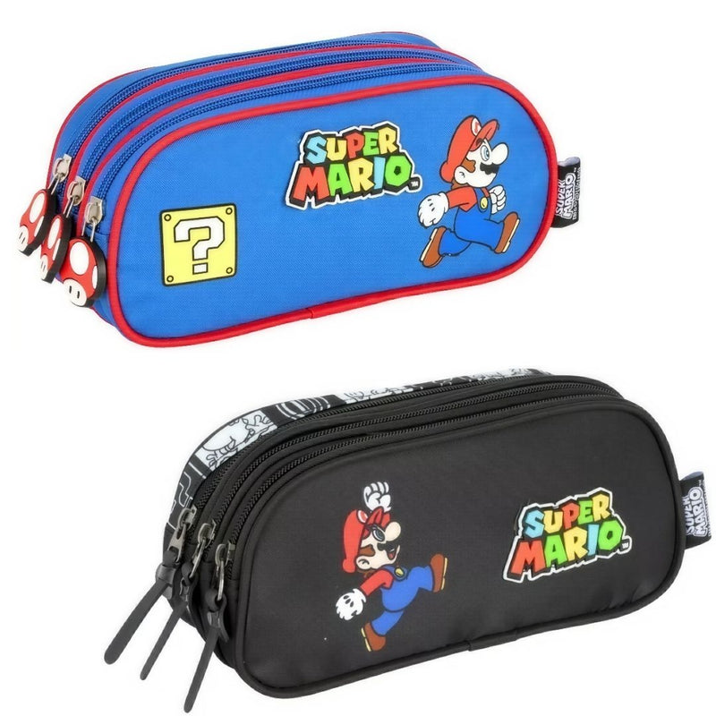 Estojo Triplo Escolar Super Mario Juvenil 100 Pens Espaçoso Volta às Aulas Nintendo Estudo Game Ponto Criativo