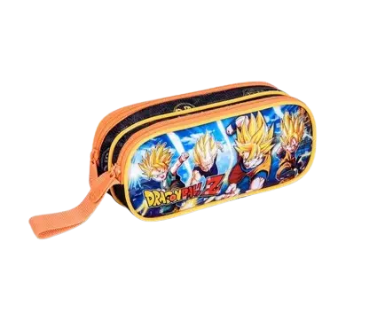 Estojo Escolar Duplo Dragon Ball Super Infantil Menino Goku Vegeta Dragon Ball Z Material Escolar - Clio Megalomania
