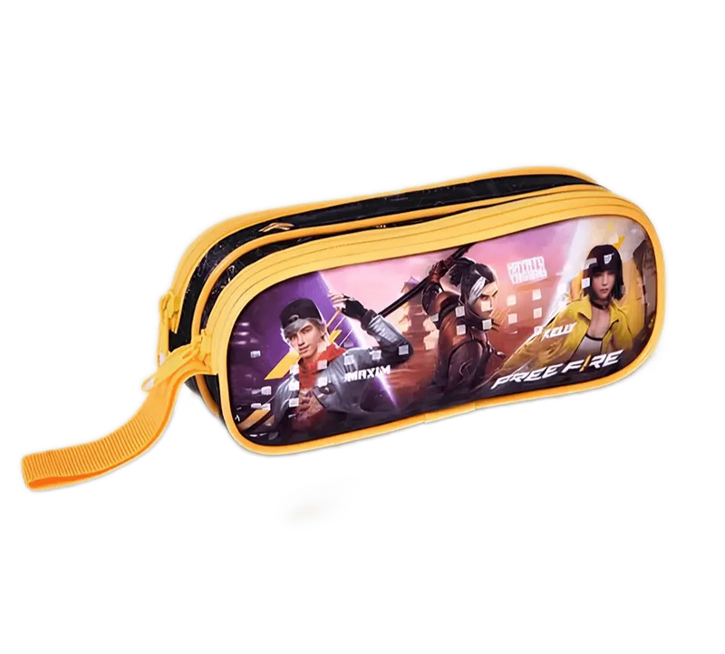 Estojo Duplo Free Fire Gamer Infantil Menino Garena Mobile Games BattleRoyale Escolar Oficial - Clio Megalomania