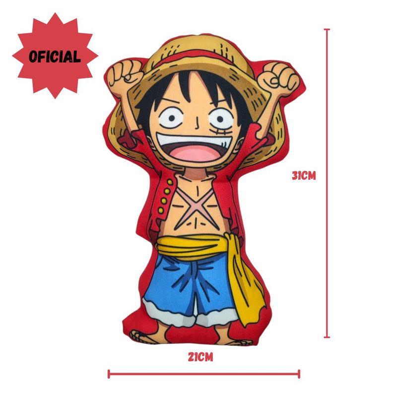 Almofada 3D Incrível Monkey D Luffy One Piece Chapéu de Palha Detalhado Apaixonados Animes Mangás Decoração Estilo Geek