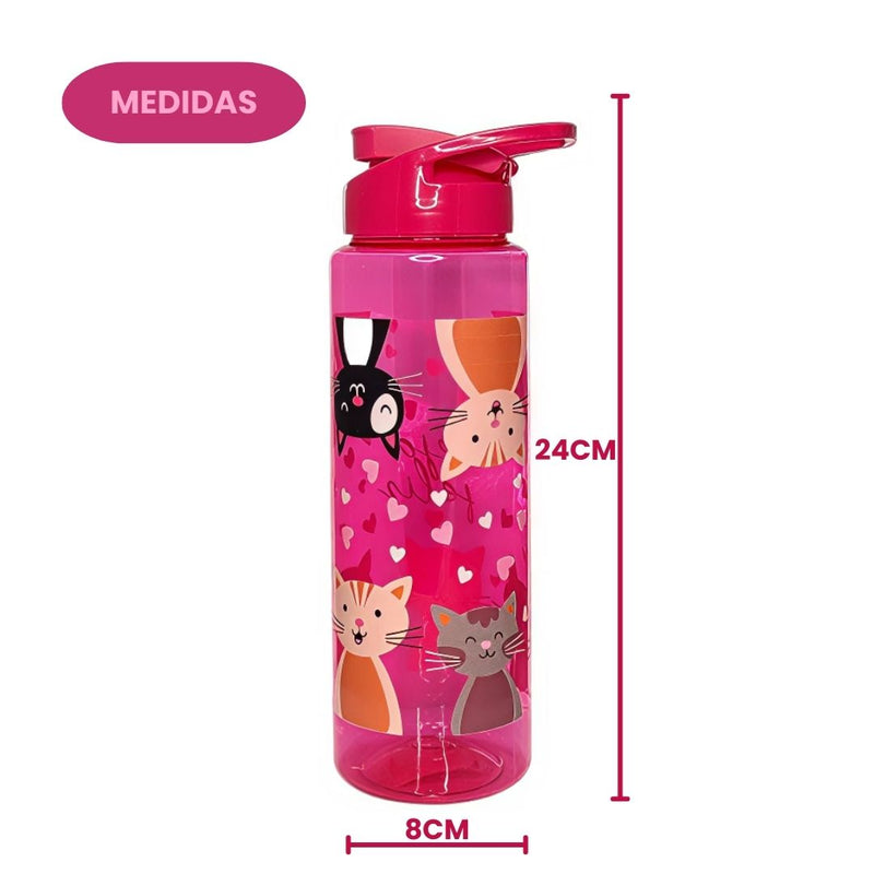 Garrafa Squeeze 750ml Gatinhos Fofinhos Academia Passeio Esporte Sude Presentes