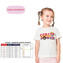Camiseta Infantil Branca Girl Power Princesas Menina Passeio Festa Presente Megalomania
