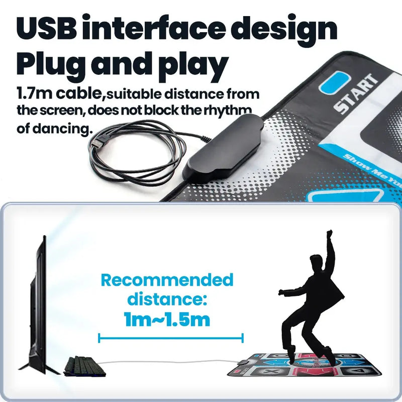 Tapete de Dança OSTENT USB Antiderrapante Esteira de Dança Almofada de Dança para PC Laptop e Videogame Cobertor de Pé para Esportes Familiares com Detecção de Movimento Acessório Gamer Brinquedo Aliexpress