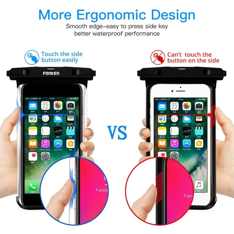 Capa à Prova d'Água Fonken Bolsa Transparente para Celular Visão Total Subaquática Floresta da Neve Bolsa para Secagem Bolsa de Natação Capa de Telefone Móvel Grande Acessório Aliexpress