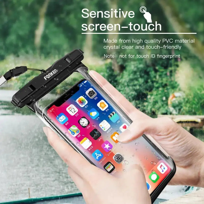Capa à Prova d'Água Fonken Bolsa Transparente para Celular Visão Total Subaquática Floresta da Neve Bolsa para Secagem Bolsa de Natação Capa de Telefone Móvel Grande Acessório Aliexpress