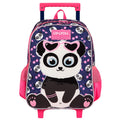 Mochila de Rodinhas Infantil Urso Panda Marrom Escola Meninas Passeio Creche Criança Volta Aulas Ponto Criativo