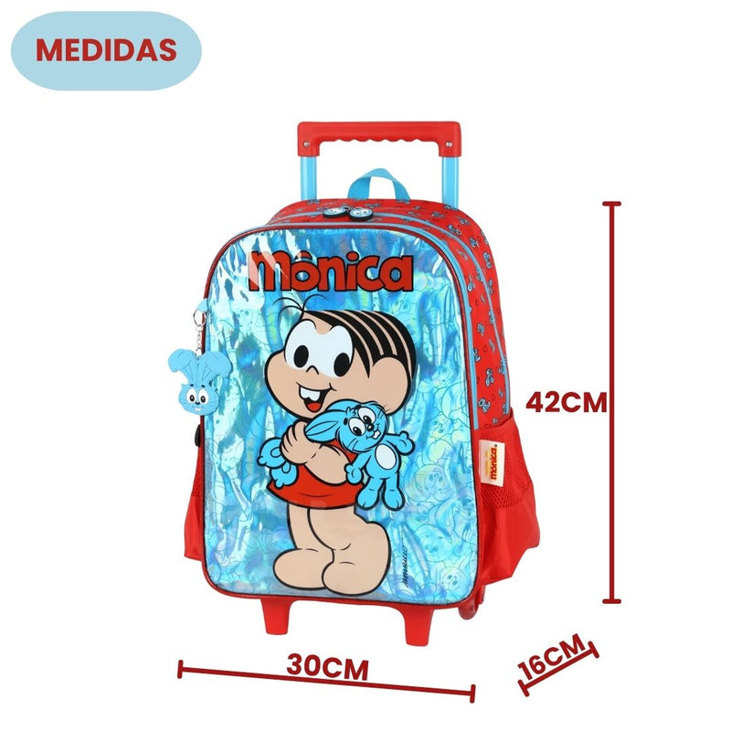 Mochila de Carrinho Turma da Mônica Magali Infantil Volta as Aulas Menina Espaçosa Escolar