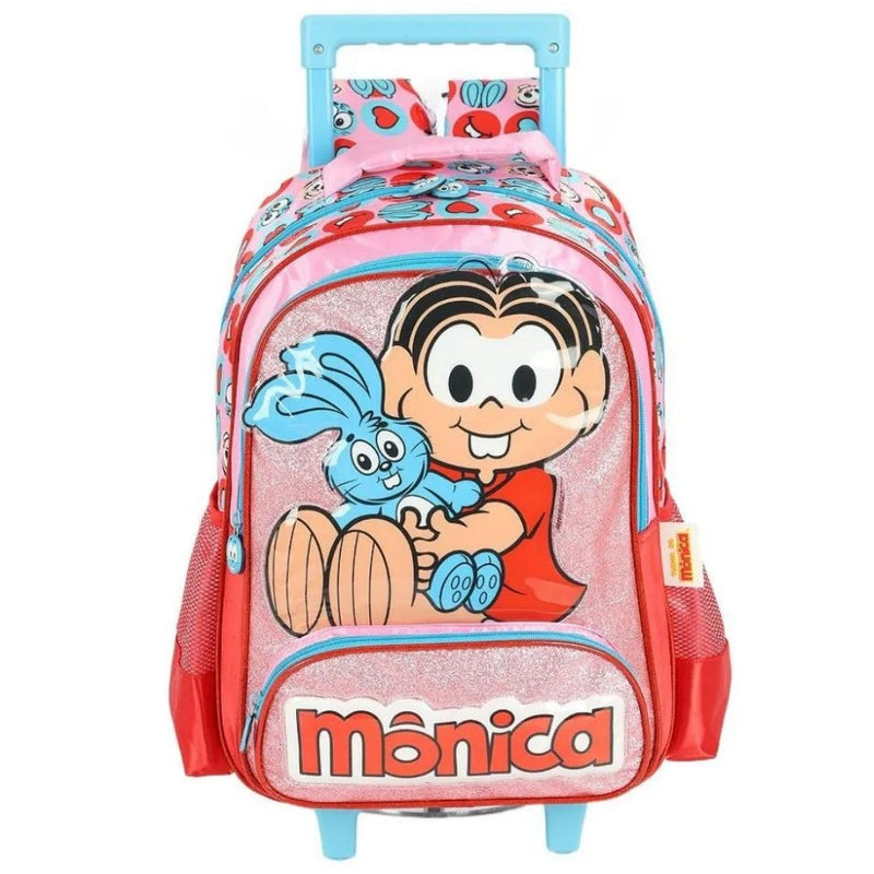 Mochila de Rodinha Infantil Turma da Mônica Magali Carrinho Volta as Aulas Menina Criança Escolar IC41346MN