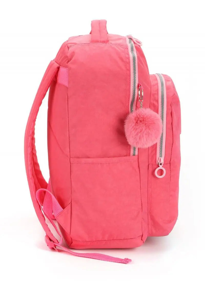 Mochila de Costas com Bolso Frontal Salmão para Escola Faculdade - Luxcel Megalomania