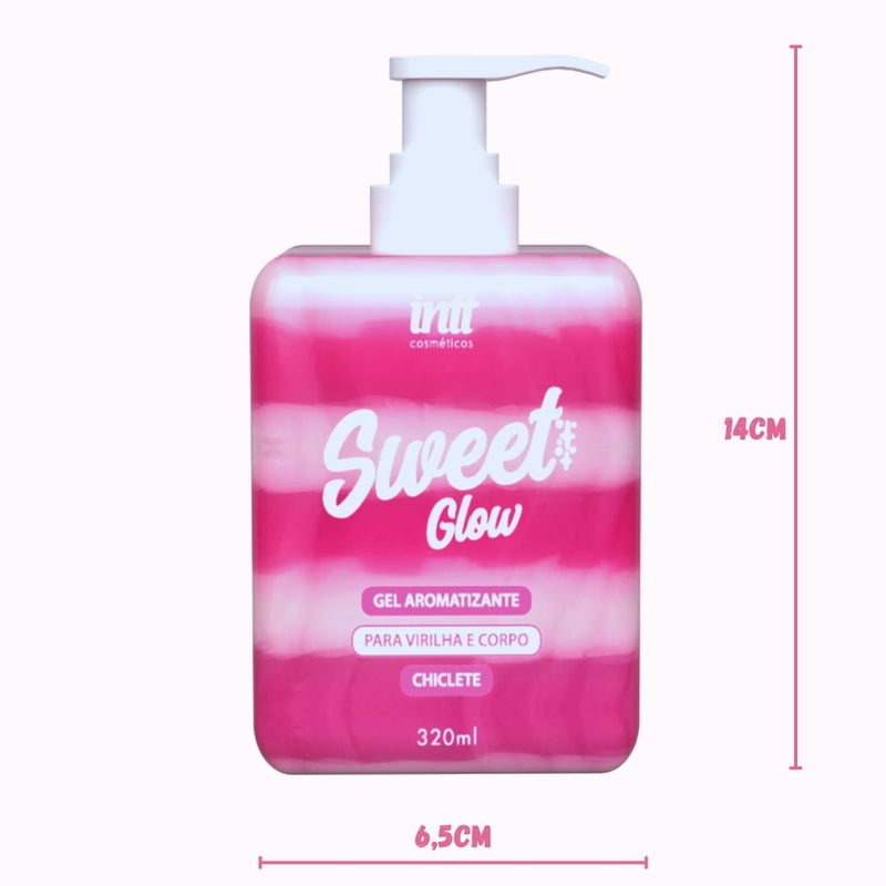 Sweet Glow Gel Aromatizante Hidratante Beijavél Virilha e Corpo Aroma Chiclete 320ml Megalomania