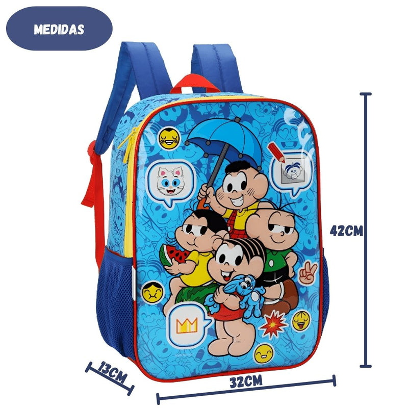 Mochila De Costas Turma da Mônica Cebolinha Infantil Escolar  Volta as Aulas Passeio Viagem Criança Menino Menina