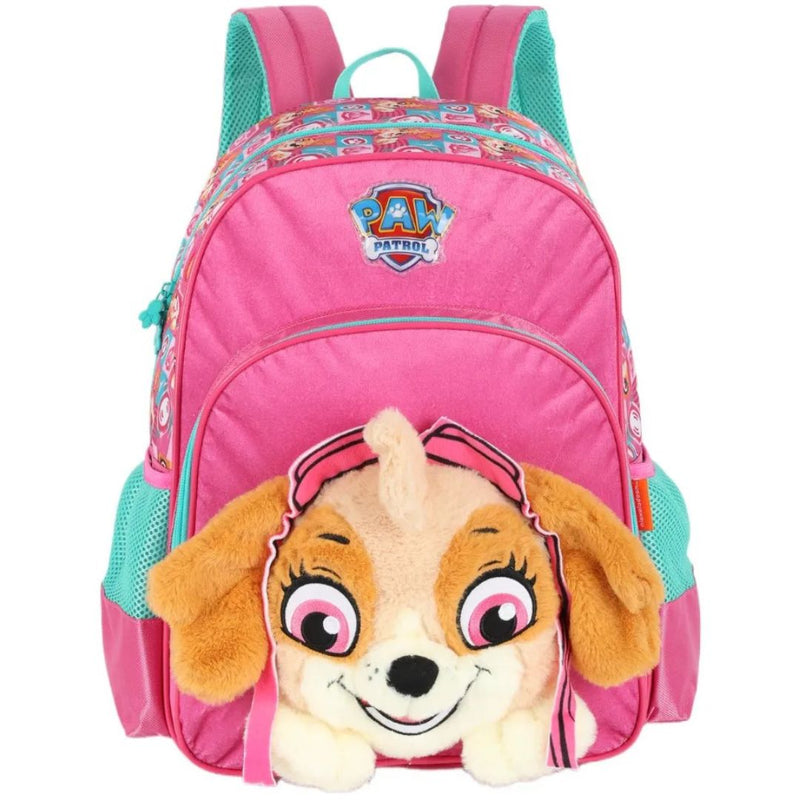 Mochila de Costas Juvenil Desenho Patrulha Canina Skye e Rubble Unissex Escolar Passeio