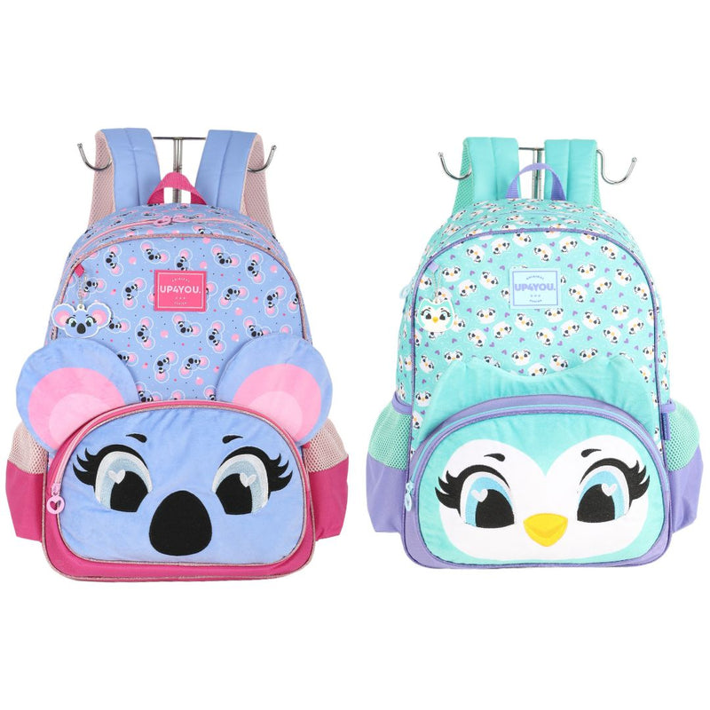 Mochila Costas Coala Coruja Meninas Escolar Fofo Pelúcia Violeta Verde Infantil Juvenil Grande
