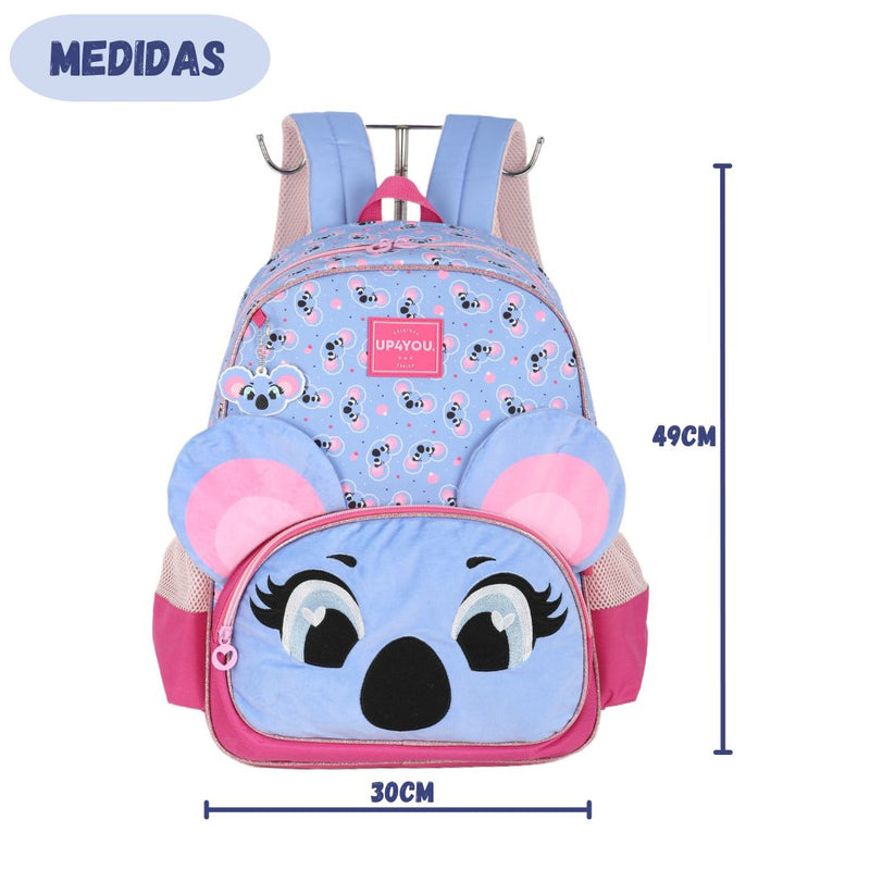 Mochila Costas Coala Coruja Meninas Escolar Fofo Pelúcia Violeta Verde Infantil Juvenil Grande