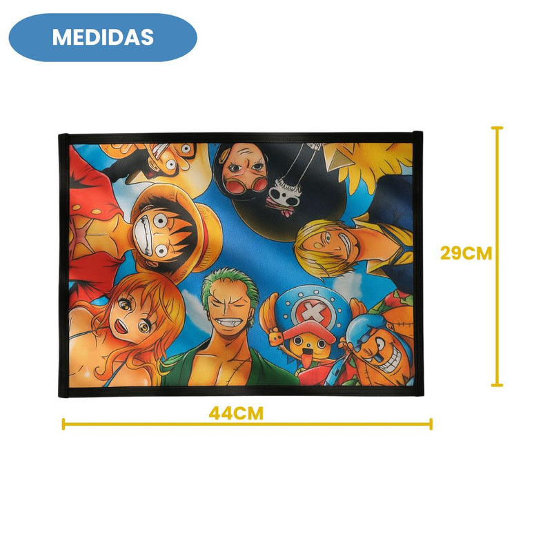 Jogo Americano Mesa One Piece Monkey Luffy Geek Colorido Cozinha 4 peças ke home Megalomania