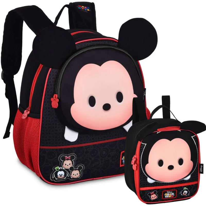 Kit Mochila Costas Bolsa Mickey Mouse Disney Lancheira Térmica Lanche Escolar Unissex Infantil Megalomania