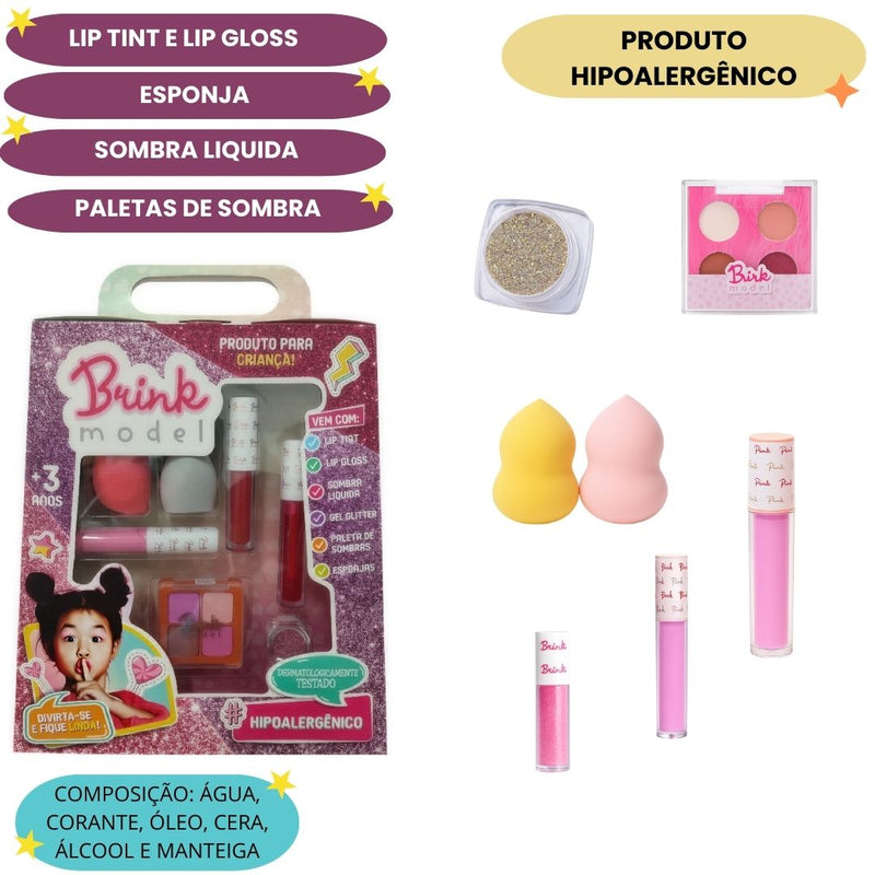 Kit Beleza Maquiagem Diversão Infantil Menina Dia das Crianças Presente