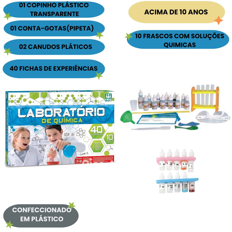 Kit Experiências Laboratório Química Infantil Diversão Menino Menina