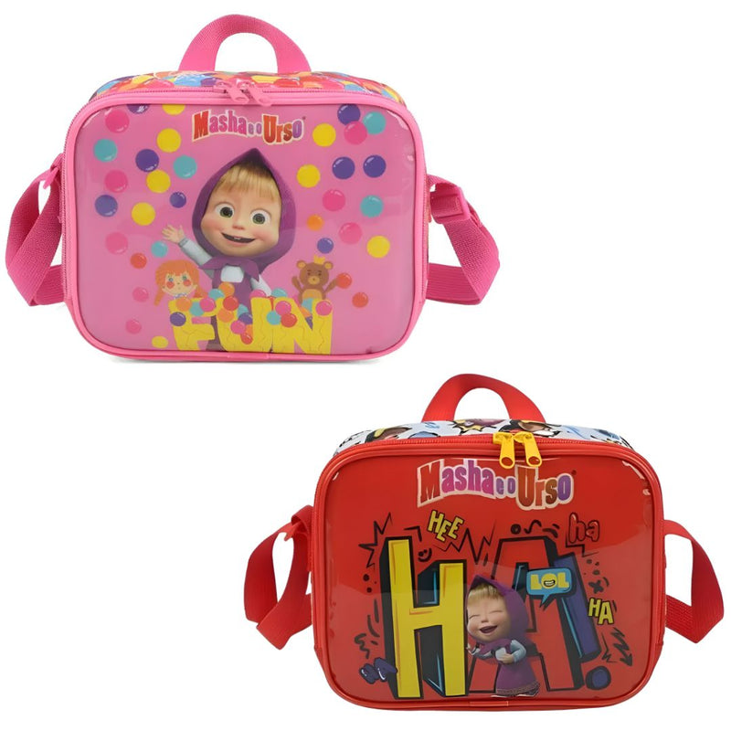Lancheira Térmica Infantil Masha e o Urso Unissex Escolar Passeio Creche Crianças Volta as Aulas