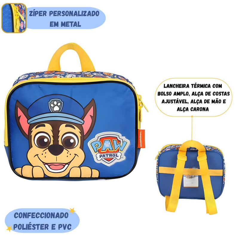 Lancheira Térmica Escolar Infantil Menino Patrulha Canina Marshall Chase Passeio Nickelodeon Creche