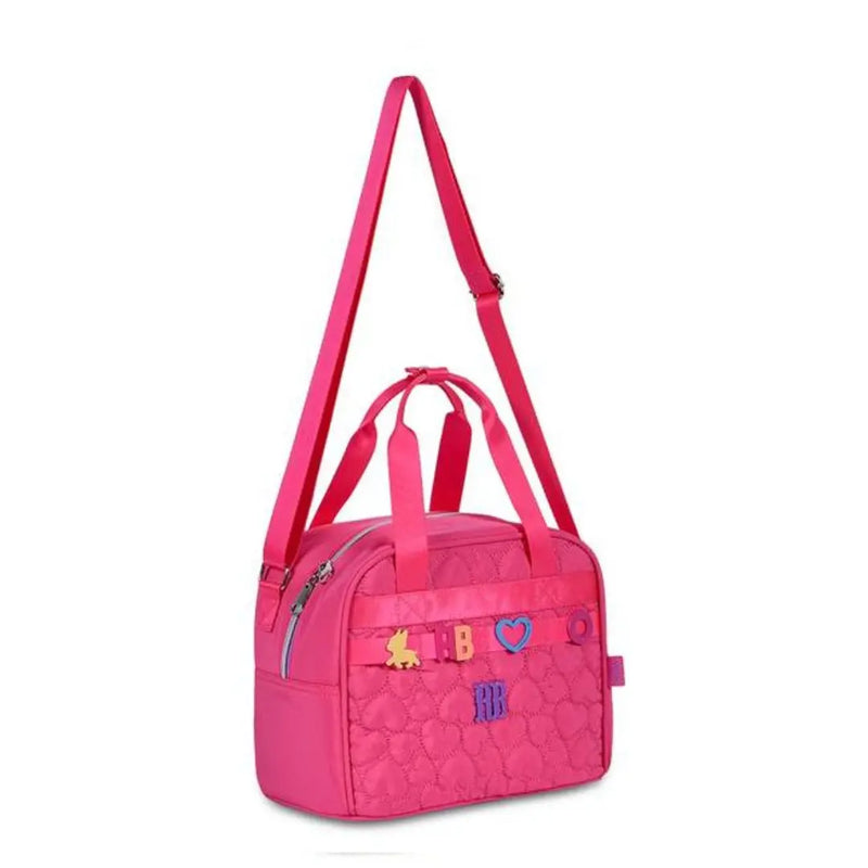 Kit Mochila Costas Rebecca Bonbon Rosa Lancheira Térmica Estojo Box Juvenil Feminino Meninas Chaveiro Escolar Clio Megalomania