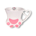 Caneca de Porcelana 300ml Gatinho Pata Presente Café Chá Leite Xícara Asa Coração Ponto Criativo