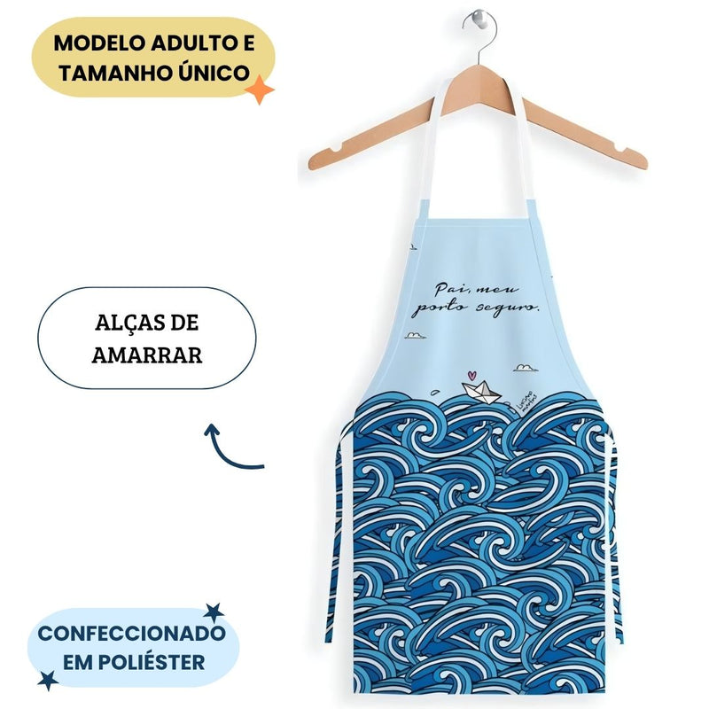 Avental Frase Pai Meu Porto Seguro Presente Dia Dos Pais Churrasco Diversão Megalomania