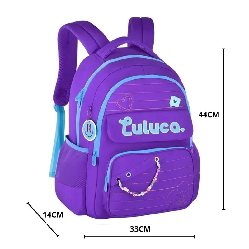 Kit Mochila Costa Estojo Box Luluca Gamer Youtube Notebook Antifurto Escolar Voltas Aulas