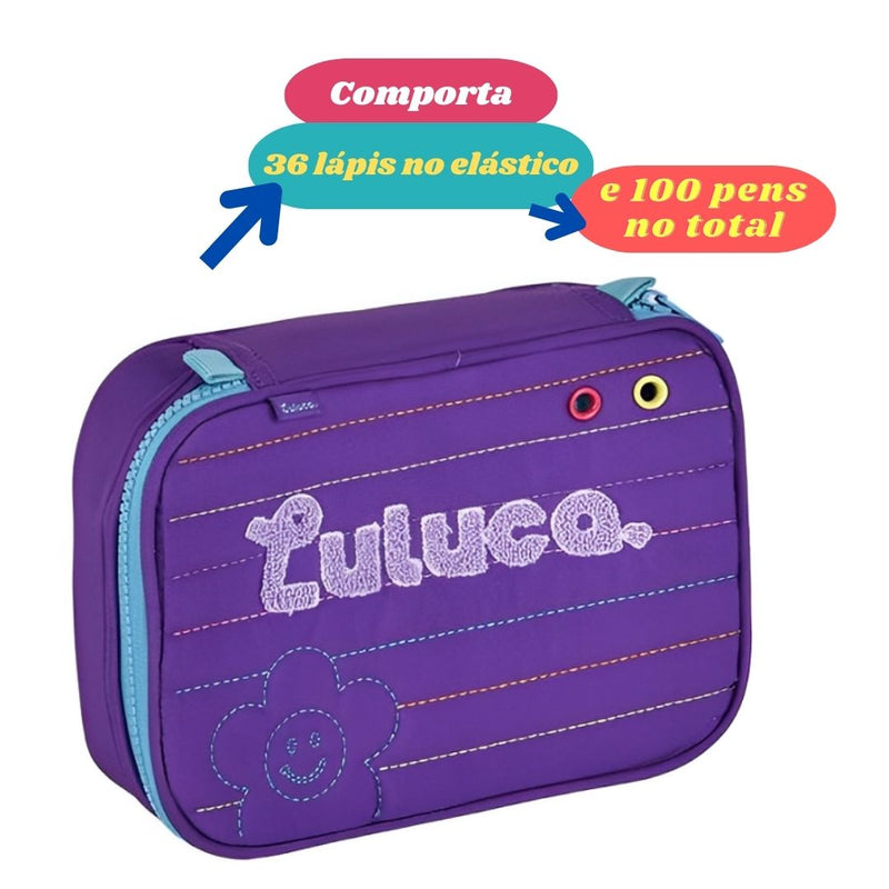 Kit Mochila Costa Estojo Box Luluca Gamer Youtube Notebook Antifurto Escolar Voltas Aulas