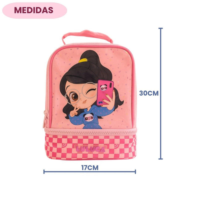 Lancheira Infantil Térmica Luluca Escolar Youtuber Lanche Passeio Volta as Aulas Criança Menina