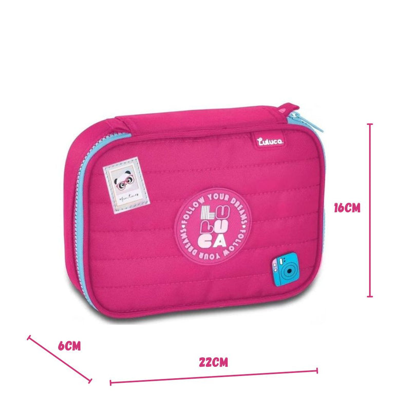 Kit Mochila de Costas Luluca Rosa Resistente Notebook Antifurto Escolar Feminina