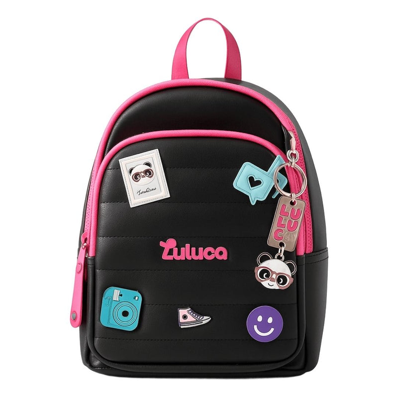 Mini Mochila Luluca Com Porta Fone De Ouvido e Chaveiro Espelho Infantil Meninas Feminino Passeio