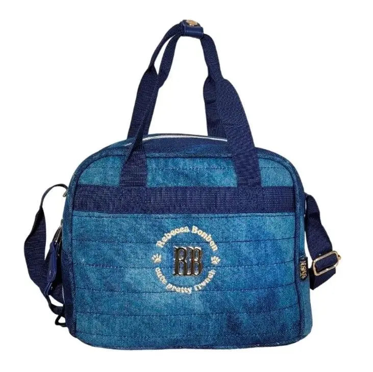 Lancheira Térmica Jeans Escuro Rebecca Bonbon Juvenil Infantil Escolar Colegial - Megalonania