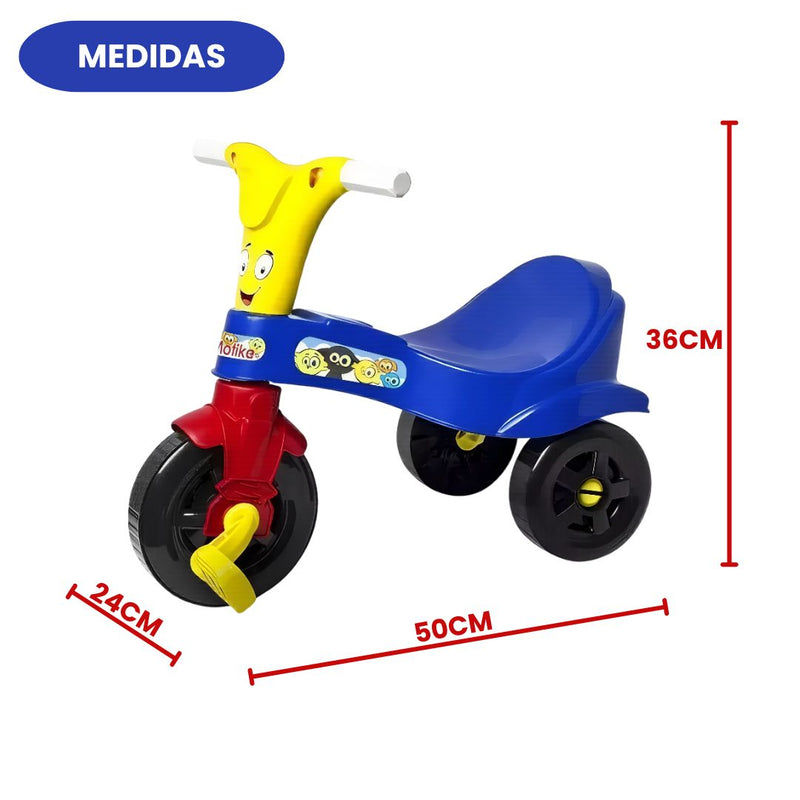 Motoca Criança Motika Triciclo Azul Menino Brincar Infantil Bebê Carrinho Passeio Viagem Pedal Megalomania