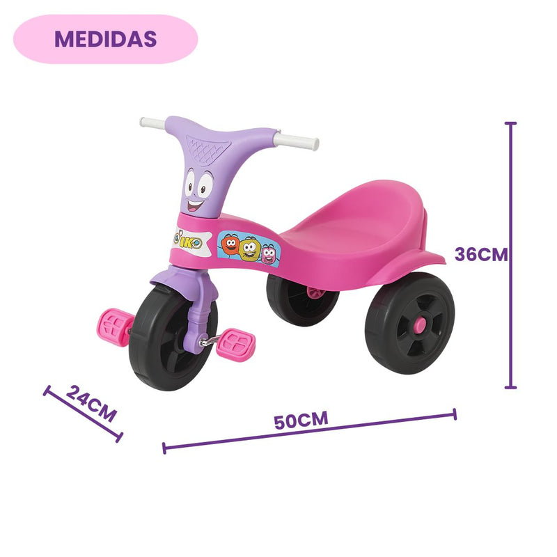 Motoca Criança Motika Triciclo Brincar Infantil Bebe Rosa Carrinho Passeio Viagem Menina Megalomania