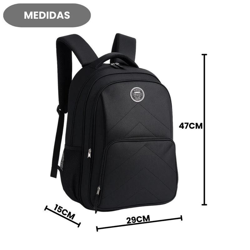 Mochila de Costas Preta Unissex Passeio Escolar Faculdade Volta Aulas Funcional Clio Original