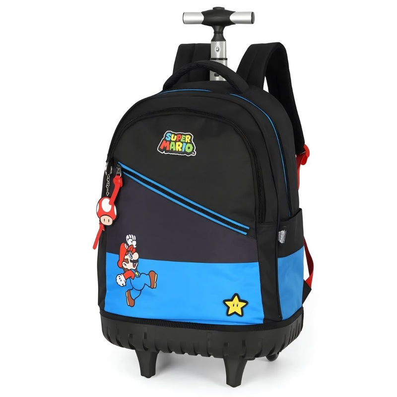 Mochila de Rodinhas Super Mario Gamer Volta as Aulas Jogo Nintendo Juvenil Meninos Espaçosa