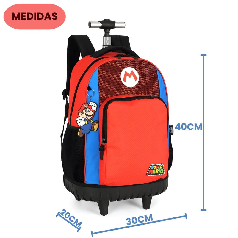 Mochila de Rodinhas Super Mario Gamer Volta as Aulas Jogo Nintendo Juvenil Meninos Espaçosa